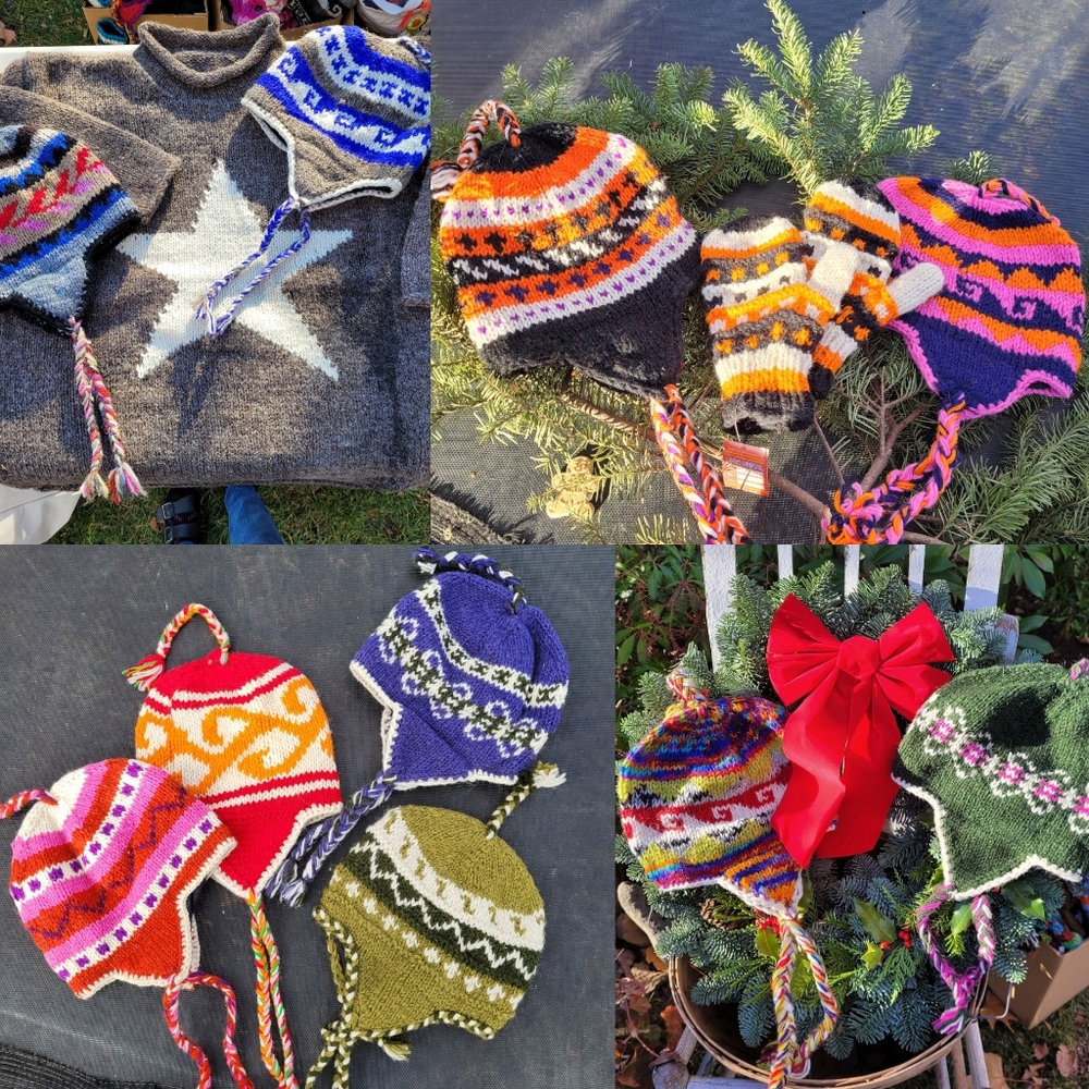 Winter caps with earflaps available now! Wool knit hats Msg if interested.